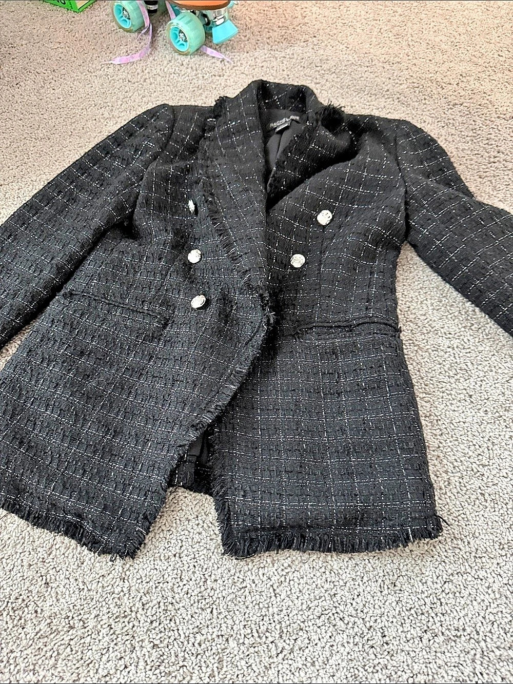 Rachel Zoe Black Textured Blazer Size XS